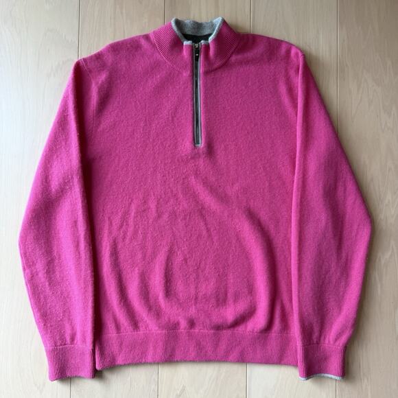 Greyson 1/4 Zip Pullover M Pink Wool Golf Sportswear Lightweight Outerwear - Picture 2 of 10